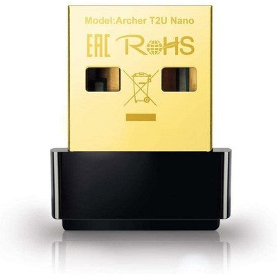 Refurbished: TP-Link Nano AC600 USB Wifi Adapter (Archer T2U Nano)- 2.4G/5G Dual Band Wireless Network Black - Manufacturer Refurbished