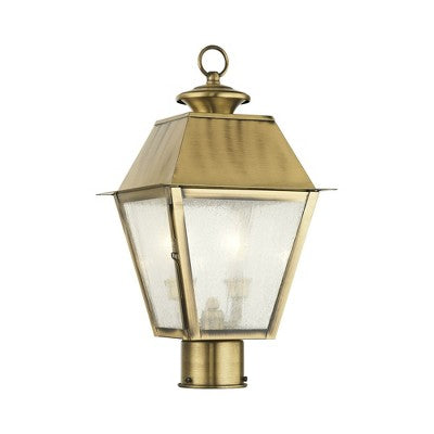 Livex Lighting Mansfield 2 - Light Post Light in Antique Brass