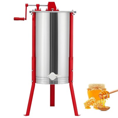 Manual 3-Frame Honey Extractor, Food-Grade Stainless Drum with Clear Lid & Adjustable Legs