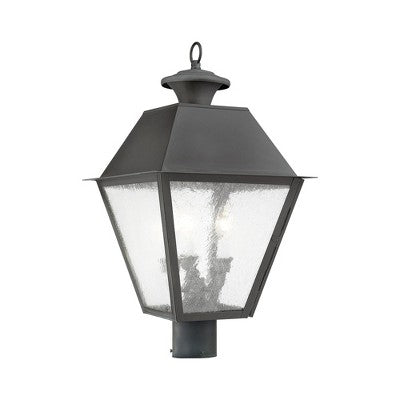 Livex Lighting Mansfield 3 - Light Post Light in Charcoal