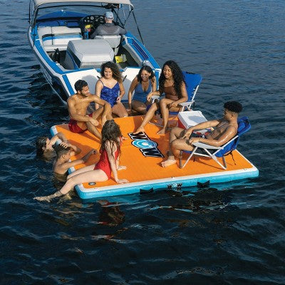 WOW 8' x 8' Vacation Station Inflatable Dock Float - Orange