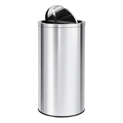 70L Kitchen Garbage Can with Flipping Lid, 18.5 Gallon Stainless Steel Trash Can with Removable Inner Bucket