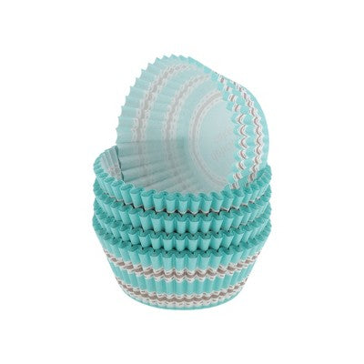 Unique Bargains Disposable Baking Cups Greaseproof Paper Brown Blue Multicolor 1.97"x1.18" 100Pcs