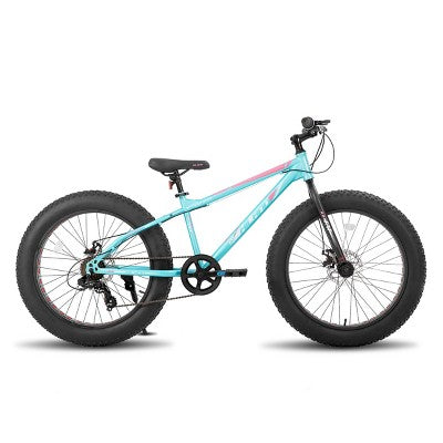 Hiland 20" 24" 26" Fat Tire Mountain Bike, 7-Speed, Disc Brake, Beach and Snow Bicycle