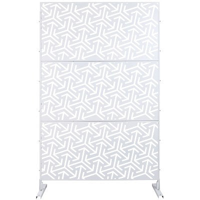 Okak Balcony Privacy Screen with Arrow Pattern Design, Outside Lattice Panels with Metal Frame, Outdoor Privacy Panels for Garden