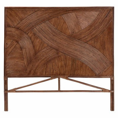 bali & pari King Elettra Rattan Standalone Headboard: Handcrafted, No Assembly, Bohemian Design