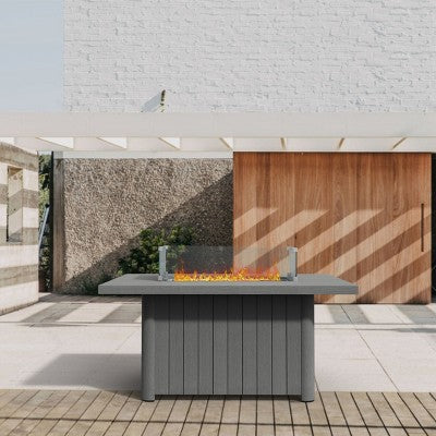 Moda Furnishings 24.6'' H x 51.97'' W Aluminum Propane Outdoor Fire Pit Table