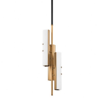 Troy Lighting Titus 3 - Light Pendant in Patina Brass Opal Shade