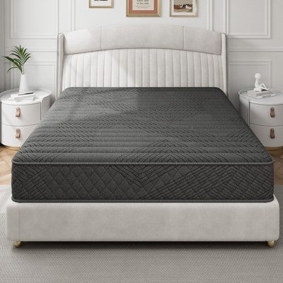 Swedrea Hybrid Mattress Breathable Medium Cooling Memory Foam Bed-in-a-Box, Black