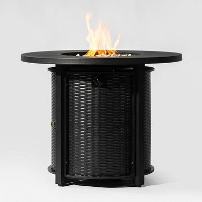 Dexmalle 50000 BTU Round Steel Fire Pit,Black