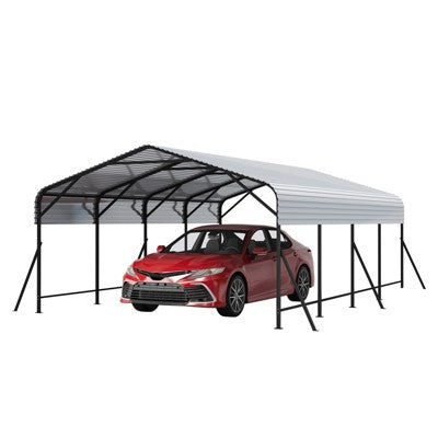 COZONY Oversized Metal Carport, Galvanized Steel Roof Heavy Duty Shelter for Cars Boats Tractors