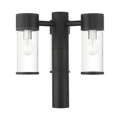 Livex Lighting Atlantic 3 - Light Post Light in Textured Black/Antique Silver