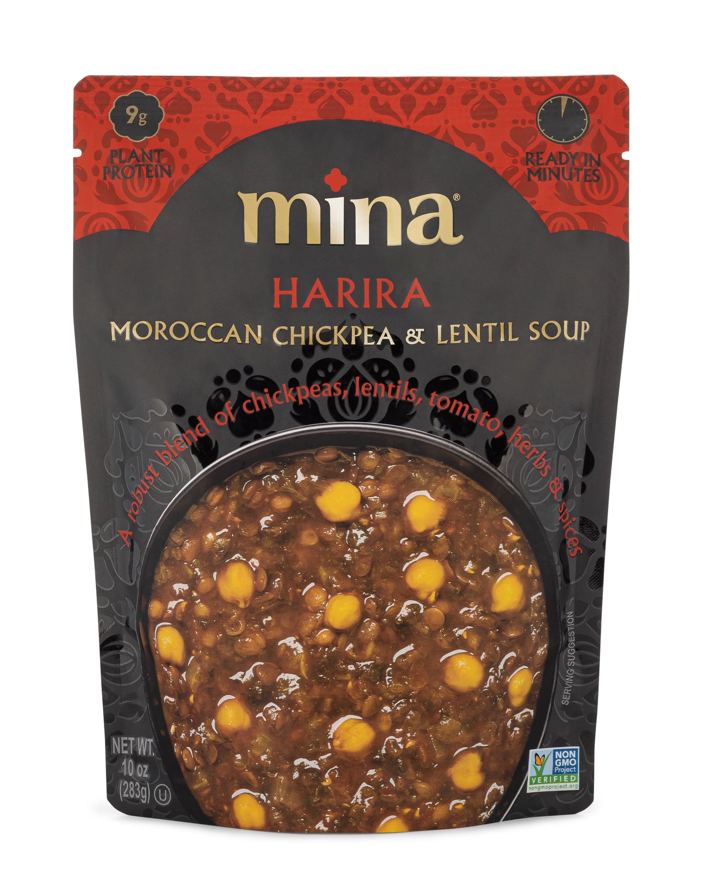 Mina Harira Chickpea & Lentil Soup, 10Oz