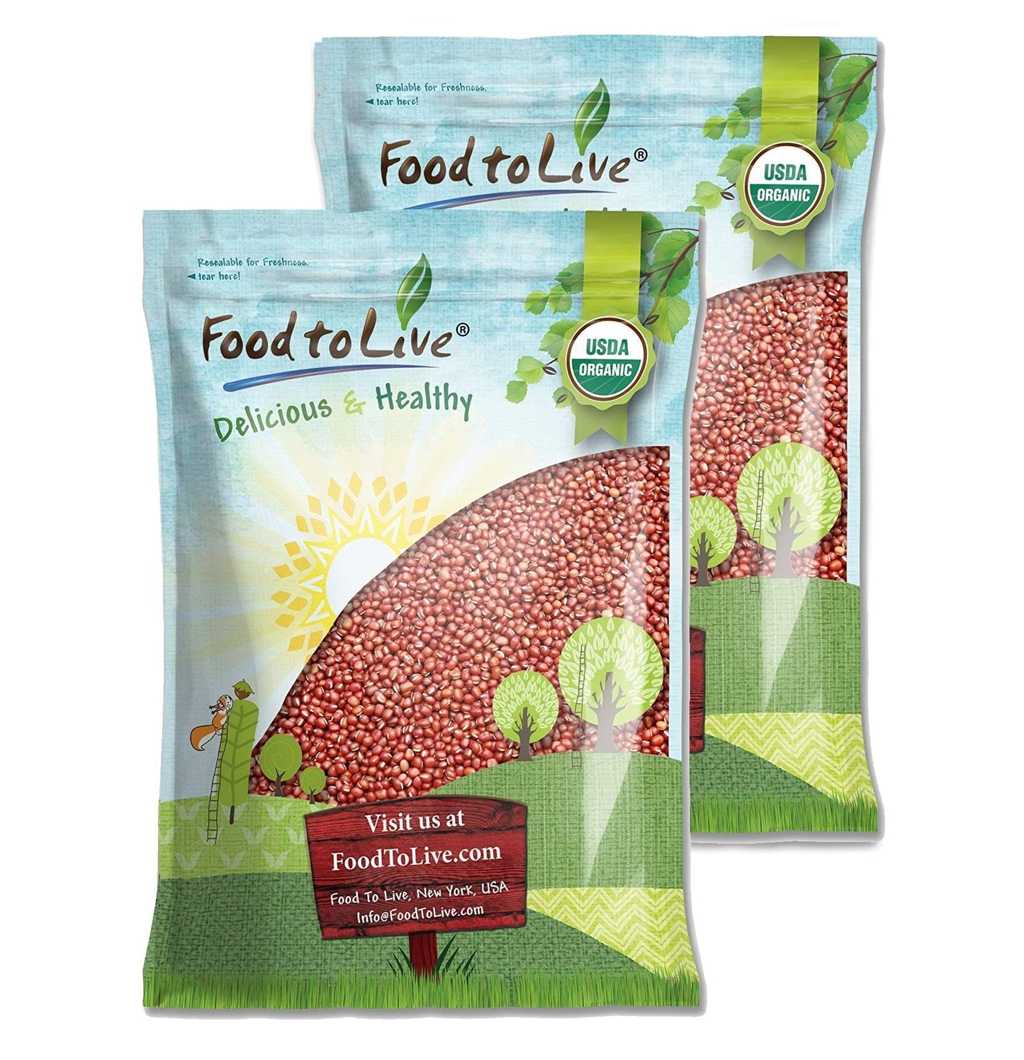 Organic Adzuki Beans, 25 Pounds ?Non-Gmo, Kosher, Sproutable, Raw ?By Food To Live