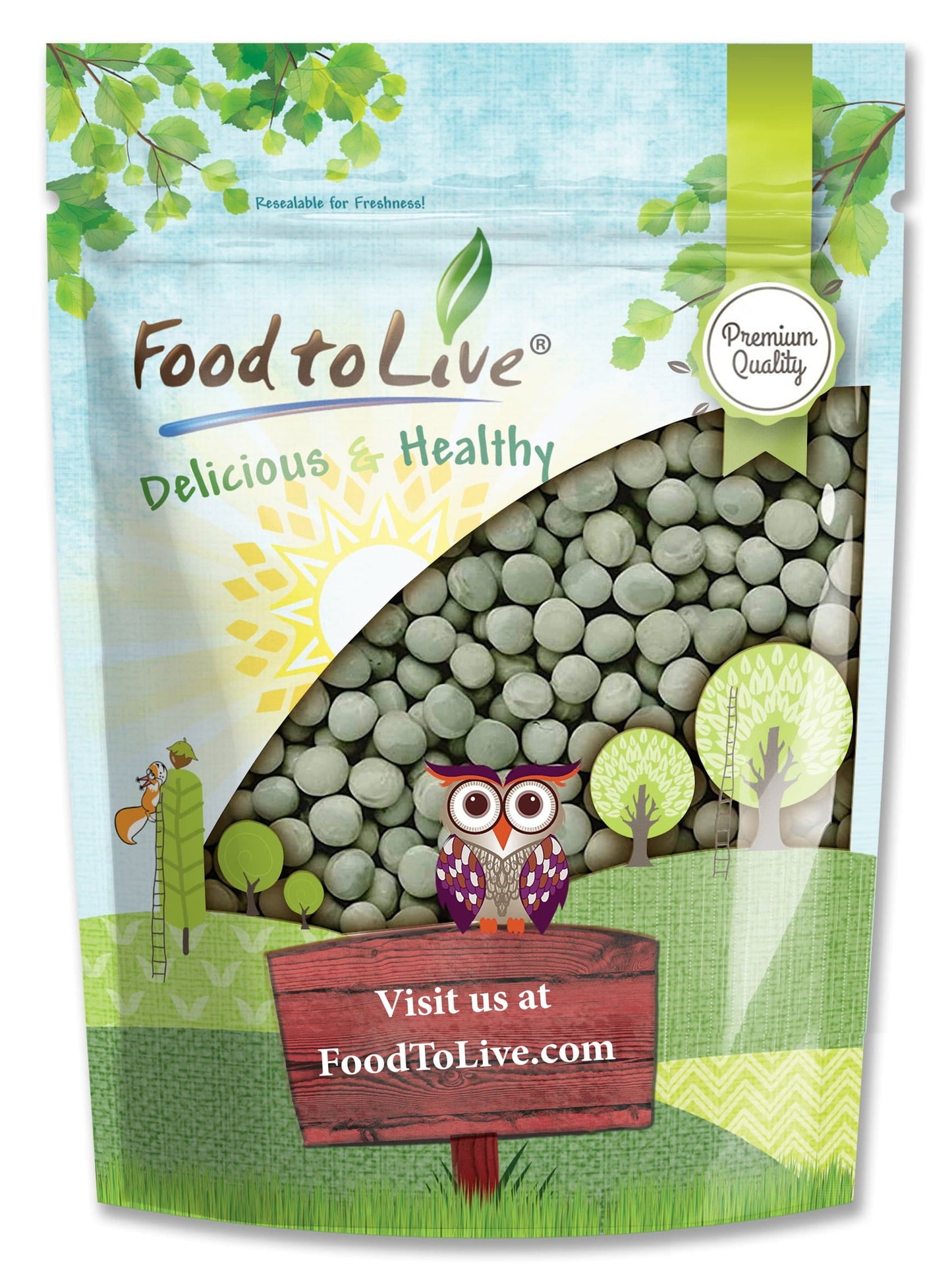 Whole Dried Green Peas, 4 Pounds ?Raw, Kosher, Vegan ?By Food To Live