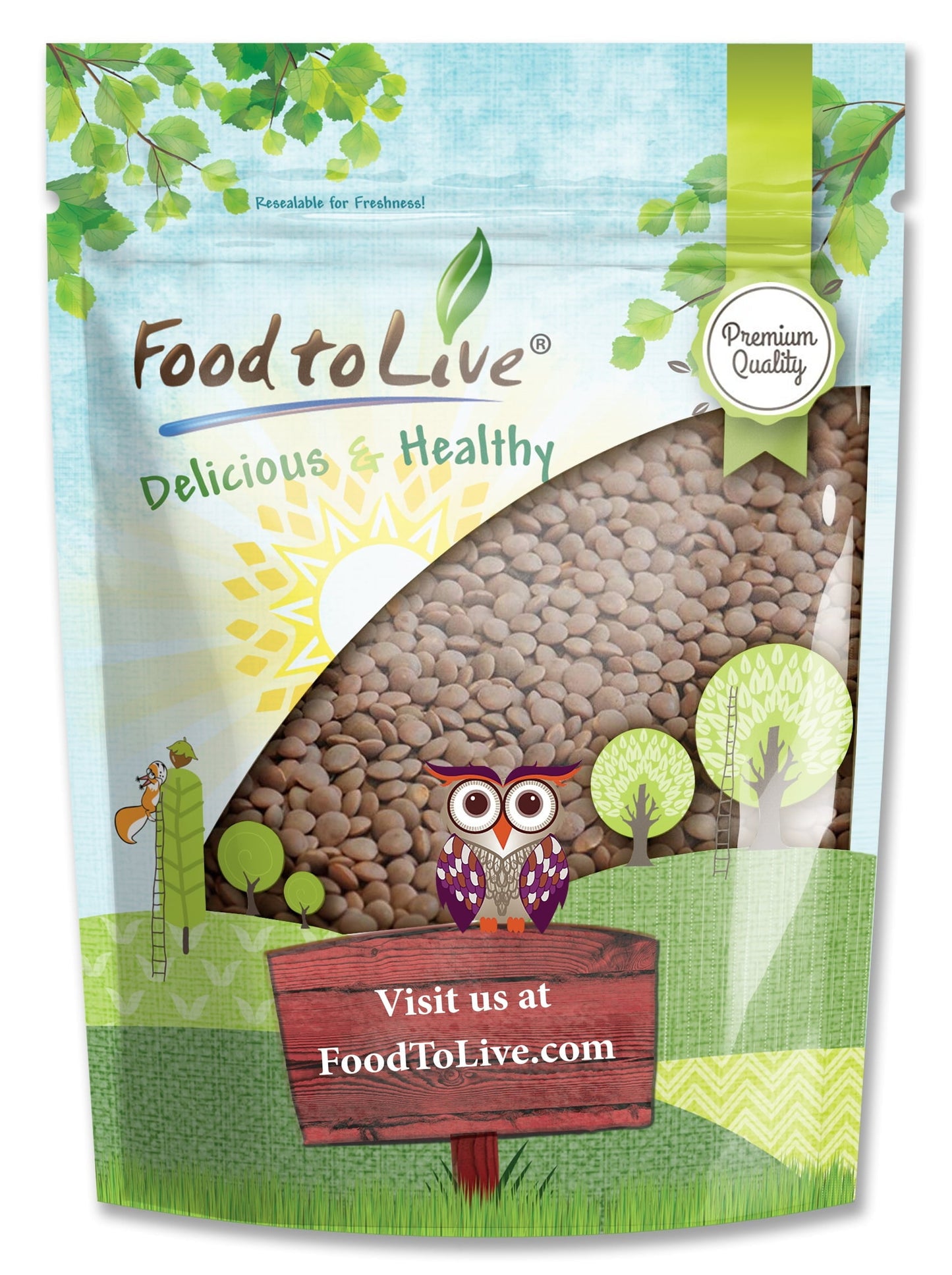 Whole Red Lentils, 5 Pounds ?Sproutable, Kosher, Raw, Vegan ?By Food To Live