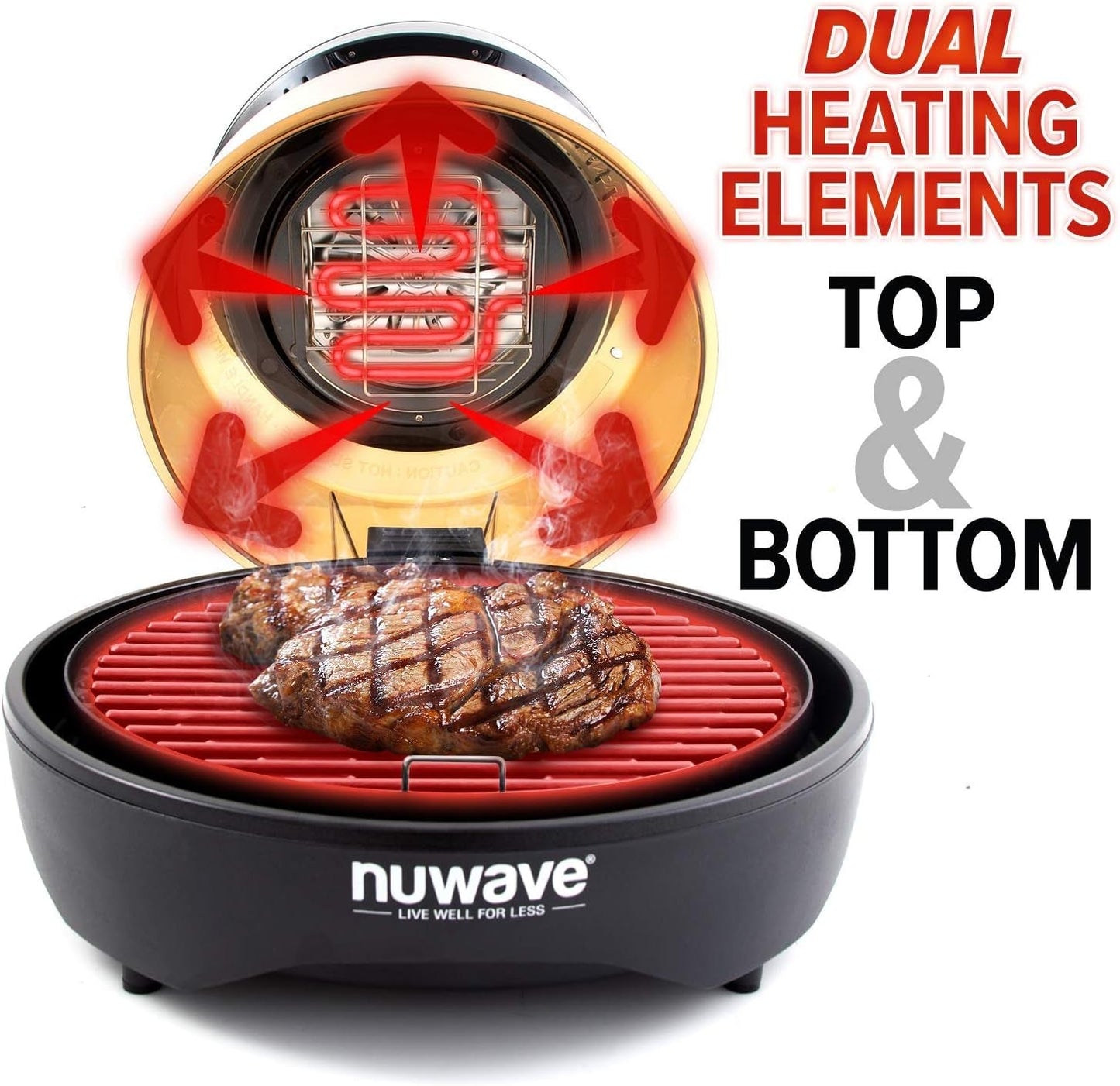 Primo Grill Oven PFAS Free Countertop Oven with Convection Top & Grill Bottom, Smart Thermometer, Perfect for Cooking Frozen or Fresh with Surround Heat for Flawless Results