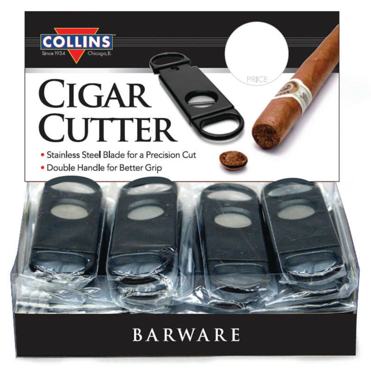Double Grip Handle Cigar Cutter