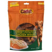 Cadet Dog Treats, Sweet Potato & Chicken, Wraps, G...
️