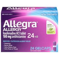 Allegra Allergy, Non-Drowsy, 24 Hr, 180 mg, Gelcap...
️