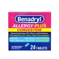 Benadryl Allergy Plus Congestion Ultratabs, Allerg...
️