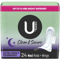 Kotex Clean & Secure Overnight Maxi Pads with Wing...
️