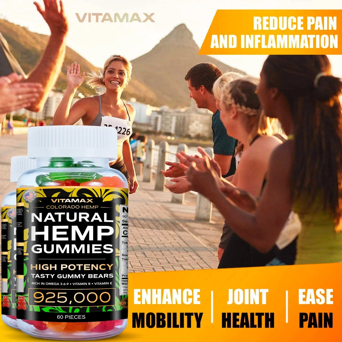 Natural Gummies for Stress Relief - For Pain, Insomnia & Anxiety 120ct (2 Pack)