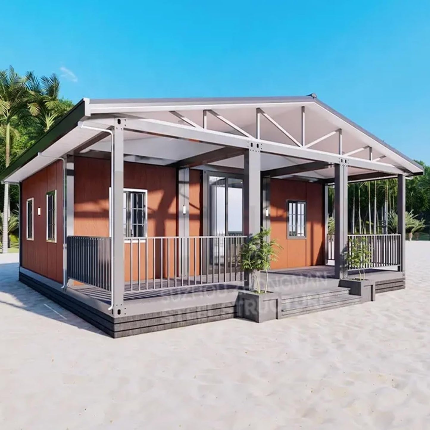 Prefab Tiny Home for Sale, Modern Design Luxury Tiny Houses with 2 Bedroom to Live In, Modern Extendable Container House with Full Bathroom for Adult Living, Foldable Boxable House for Mobile Living