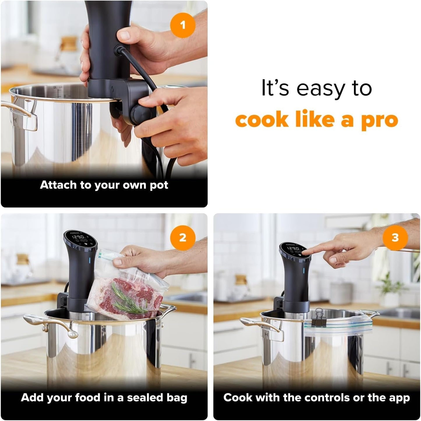 Sous Vide Precision Cooker 3.0 (Wifi), 1100 Watts