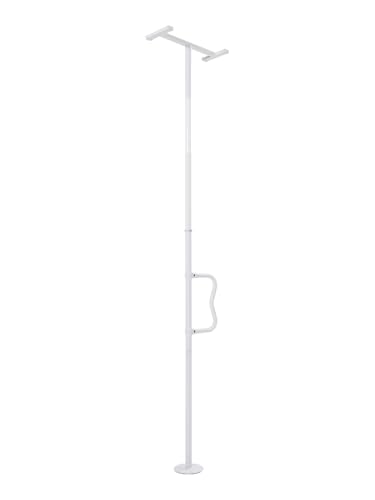 VEVOR Floor-to-Ceiling Transfer Pole, Tension Mounted Bathroom Grab Bar with Anti-Slip Curve Handle, 300 Lbs Capacity Secu...