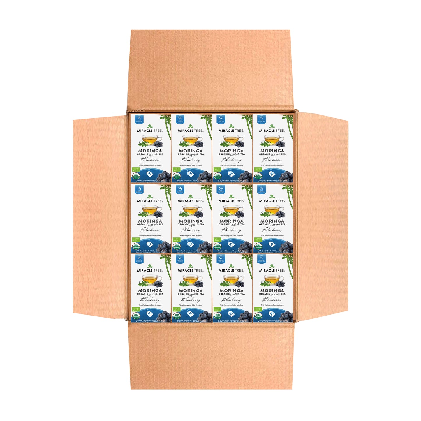 Organic Moringa Tea - Blueberry - Caffeine-Free Herbal Tea