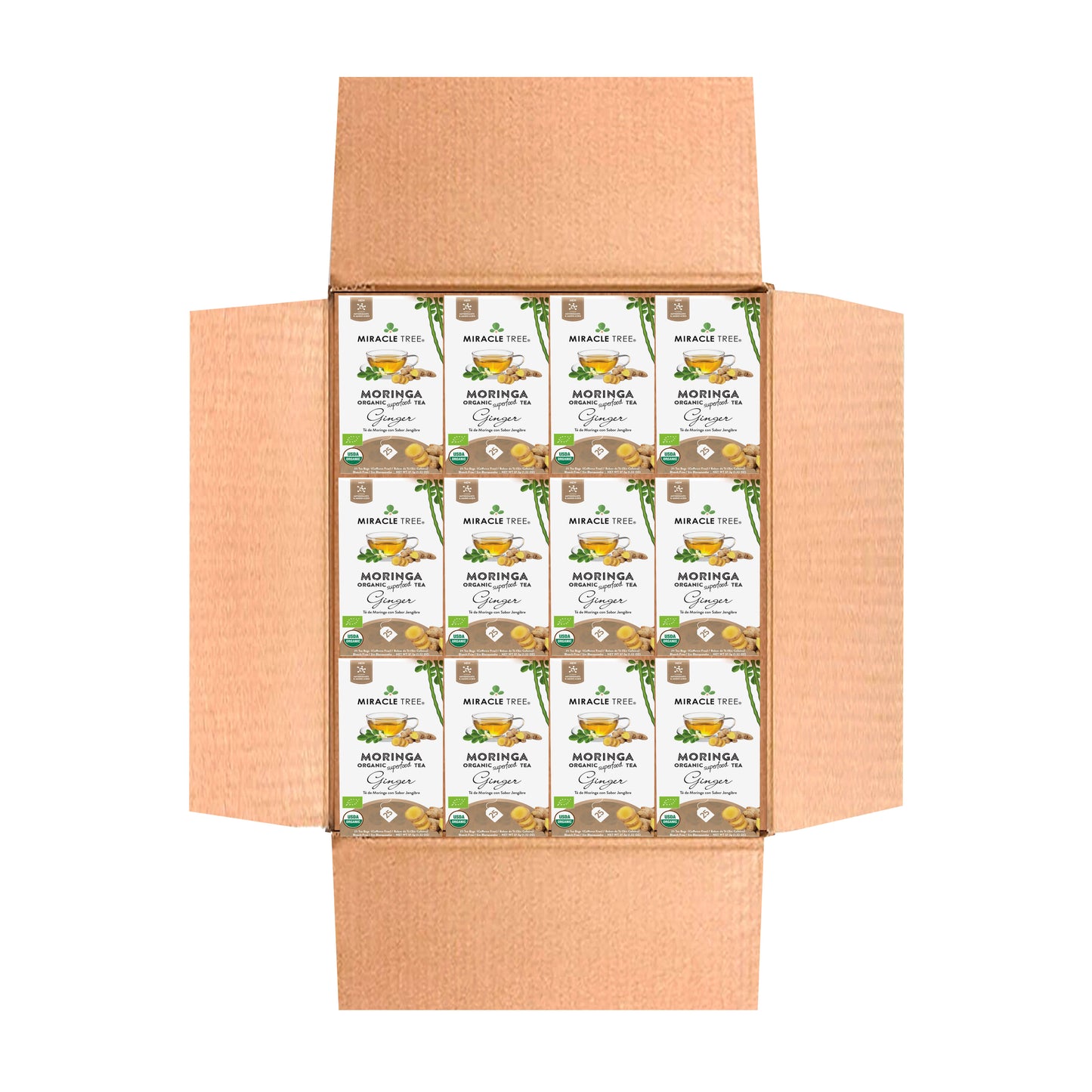 Organic Moringa Tea - Ginger - Caffeine-Free Herbal Tea