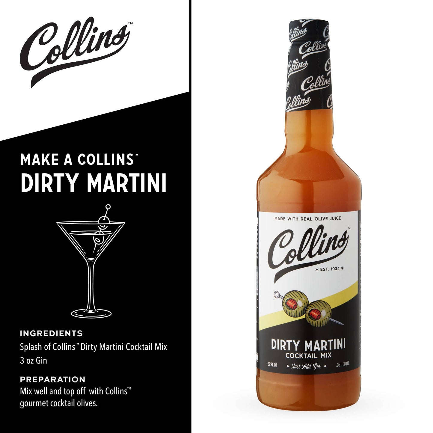 All in 1 Dirty Martini Cocktail Kit Set of 3
