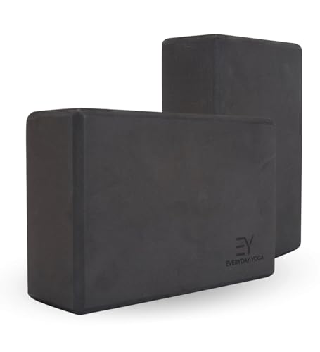 Everyday Yoga Foam Block and Yoga Strap Set, Soft Non-Slip Surface for Stability, Balance, and Deepen Stretches - Ideal fo...