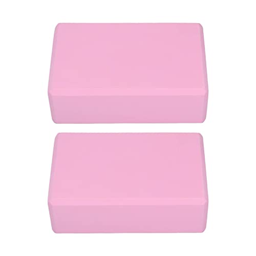 Yoga Block Set, 2 Pack EVA Foam Support Blocks for Yoga, Pilates, Meditation, Pink, Non-Slip Surface, Pressure-Resistant f...