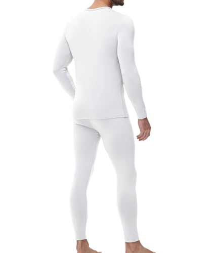 wirarpa Men's Cotton Long Johns Thermal Underwear Set Base Layer Lightweight Long Sleeve Top and Pajama Bottom