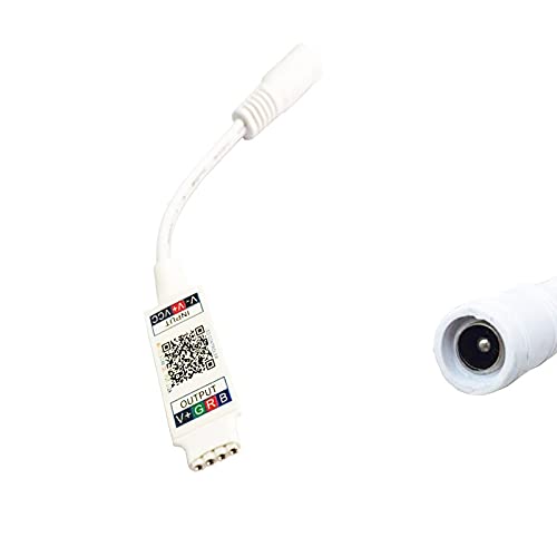 Topxcdz Mini Rgb Bluetooth Controller - Smart App Control For 5V/12V/24V Led Strip, Bluetooth White