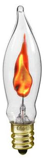 Creative Hobbies® A101 Flicker Flame Light Bulb - 3 Watt, 130 Volt, E12 Candelabra Base, Nickel Plated Base - Dances with a Flickering Orange Glow | 5 Pack