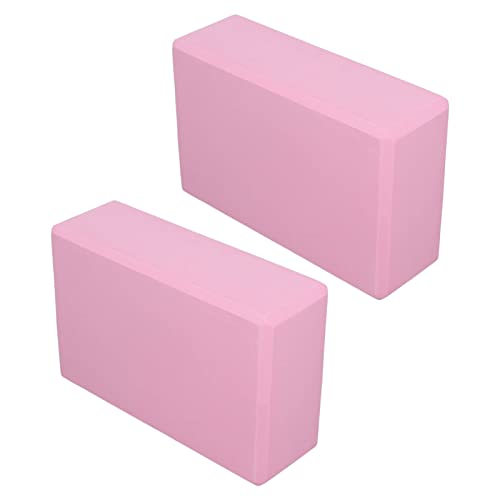 Yoga Block Set, 2 Pack EVA Foam Support Blocks for Yoga, Pilates, Meditation, Pink, Non-Slip Surface, Pressure-Resistant f...