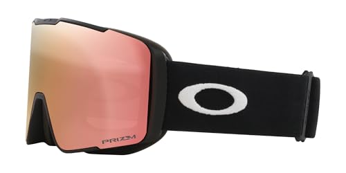 Oakley Line Miner Pro Low Bridge Fit Snow Goggle, Matte Black Strap w/Prizm Snow Rose Lens, Medium