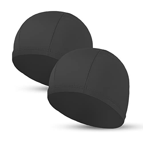 2pcs Cloth Swim Caps for Both Women & Men & Kids Fabric Durable Non-Waterproof Elastic Swimming Pool Cap Bathing Cap for L...