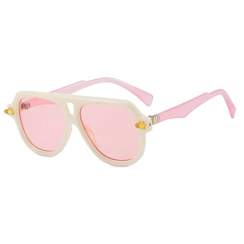willochra Retro Double Bridges Pilot Men Rivets Sunglasses Fashion Clear Gradient Shades UV400 Women Punk Sun Glasses