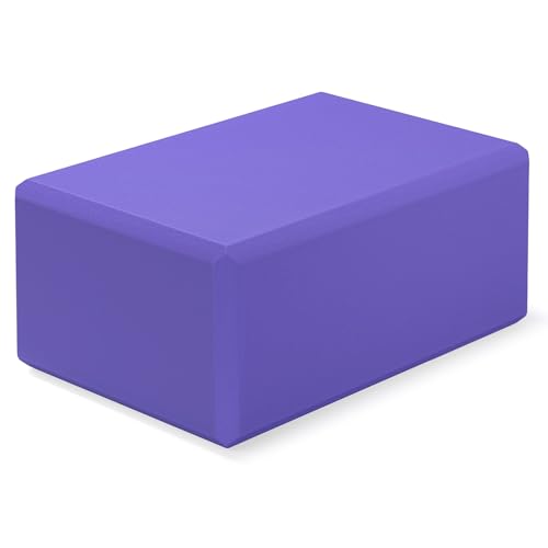 Corsiampoo 1 Pack Large Foam Yoga Blocks 9x6x4 Inches, Sturdy Pilates Block, Workout Block, Non Slip Surface Yoga Brick fo...