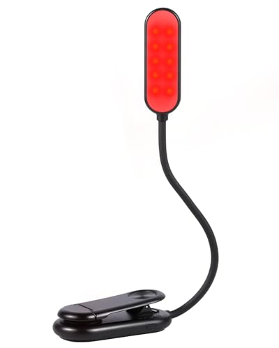 Finezeal 625Nm Red Book Light - Rechargeable Clip On Red Reading Light Therapy For Sleep - No Blue-Light  Poratble Led Book Lamp  Gift For Kids Students Travel Nursing Studying - 3 Adjustable Modes