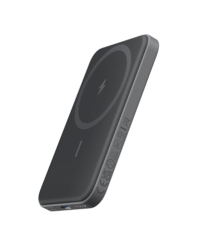 Anker 621 Magnetic Portable Charger (MagGo), 5,000mAh Wireless Power Bank with USB-C Cable, Magsafe-Compatible Battery Pac...