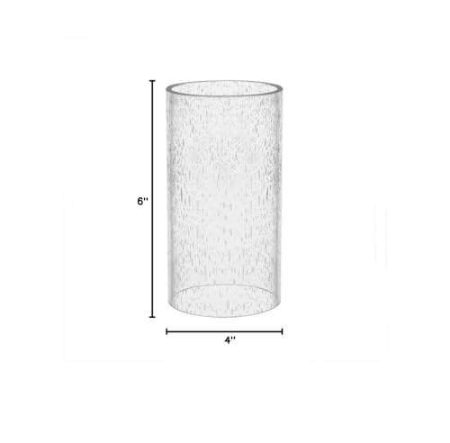 SUNWO Glass Lamp Shade Replacement, Bubble Straight Cylinder, 4 x 6, Glass