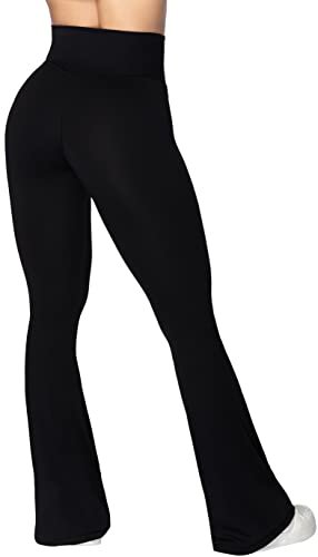 Sunzel Flare Leggings, Crossover Yoga Pants with Tummy Control, High-Waisted and Wide Leg