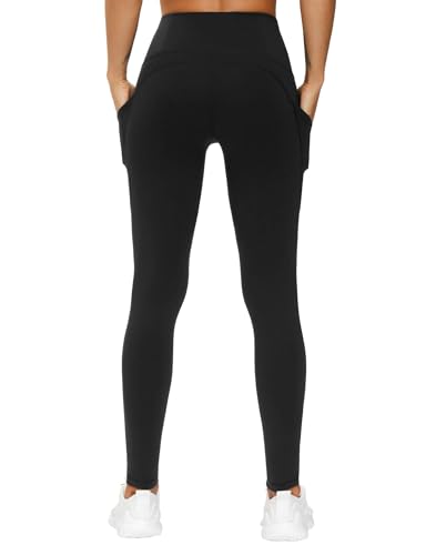 THE GYM PEOPLE Thick High Waist Yoga Pants with Pockets, Tummy Control Workout Running Yoga Leggings for Women
