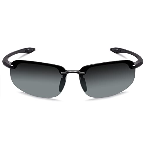 JULI Sports Sunglasses for Men Women Tr90 Rimless Frame for Running Fishing Baseball Driving MJ8001