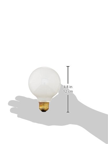 Bulbrite Incandescent G25 Light Bulb, 25W E26 Medium Screw Base, White, Copper Material